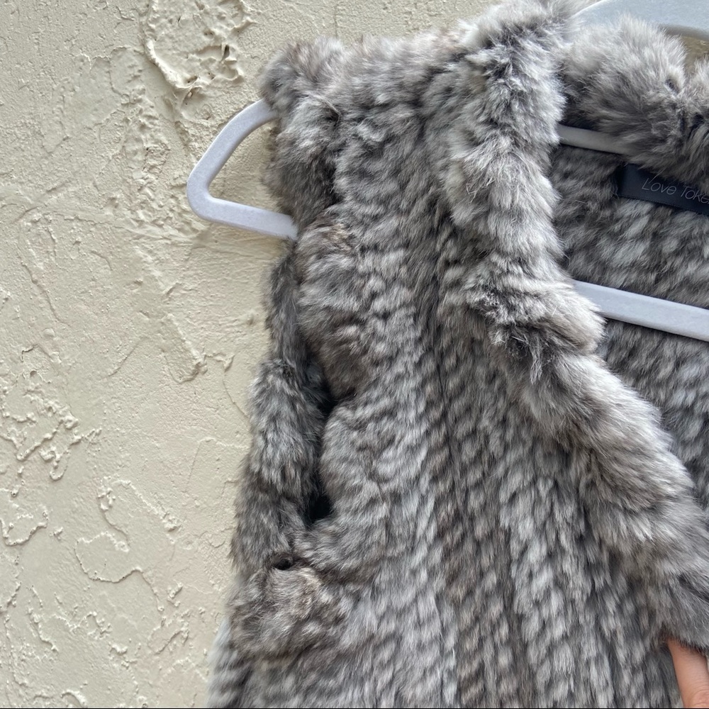 Love Token Gray Rabbit Fur Vest - Picture 5 of 10